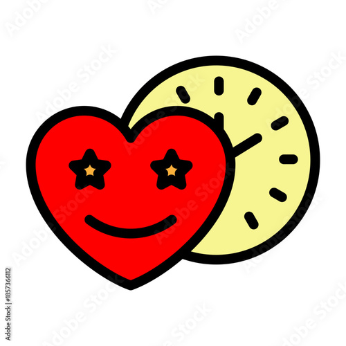 Happy Moments Vector Filled Icon Design