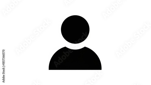 User Icon Symbol: A simple and clean user icon, the minimalist silhouette representing an individual, perfect for user interfaces, profiles, and digital representations of people.