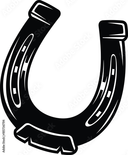 Horseshoe Lucky Symbol Vintage Vector Illustration