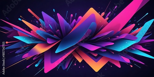 Colorful explosion of shapes and lines