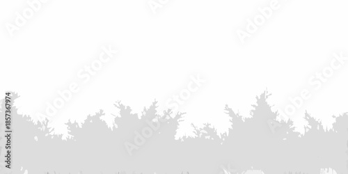 A grayscale silhouette of a dense forest line against a light background