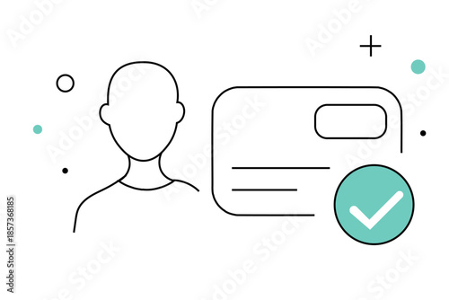 Verified User Profile ID Card Line Icon
