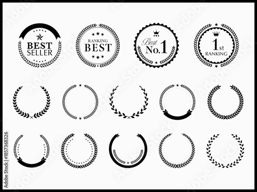 ランキング1位を祝う月桂樹のフレームセット