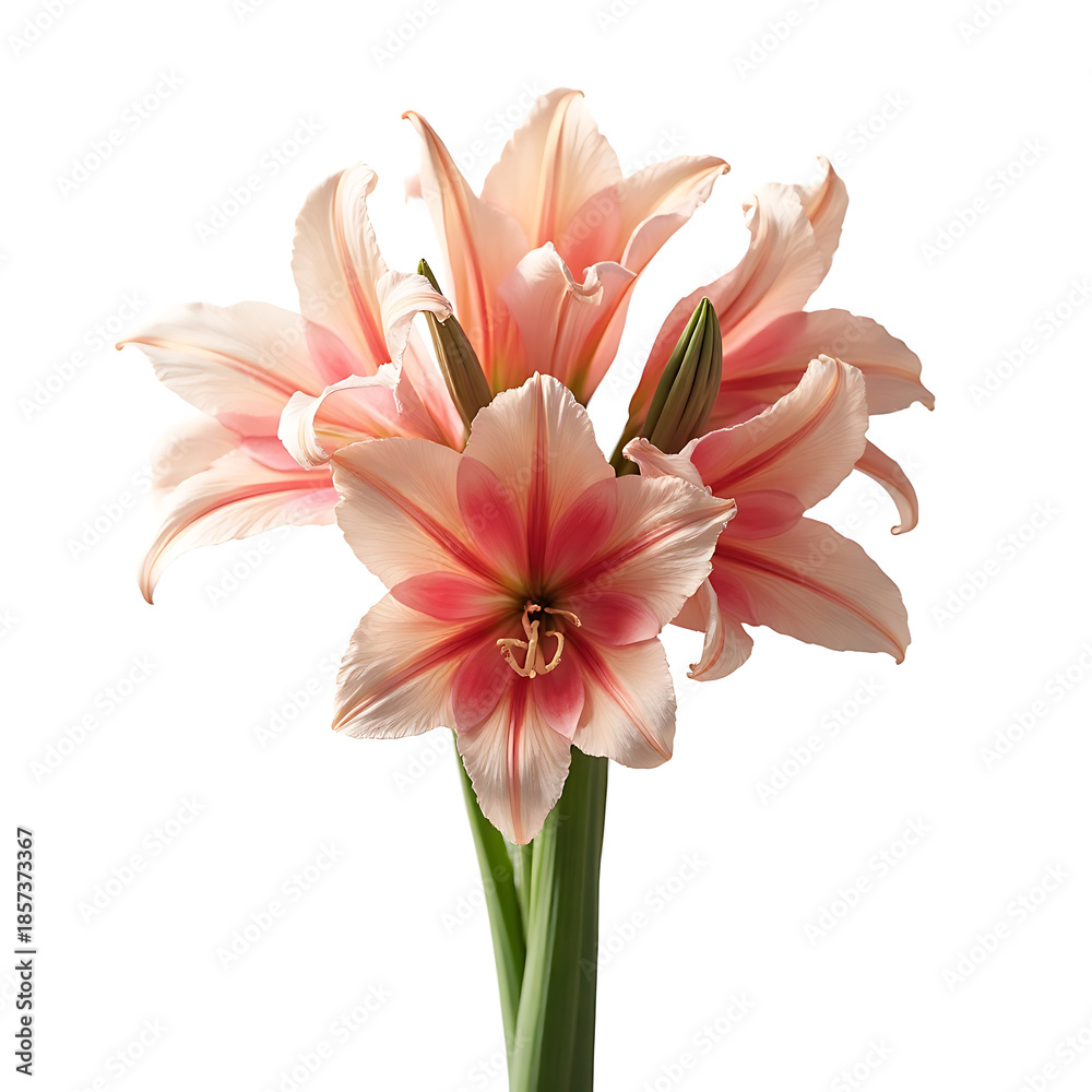 Fototapeta premium Pink Gladiolus Bouquet with Green Stems