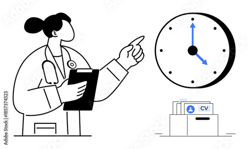 Time management concept. Time management in healthcare improving patient care and workflow productivity. Time management ensuring efficiency. Perfect for medical scheduling, healthcare processes