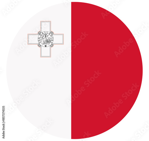 button flag of Malta icon vector illustration sign 