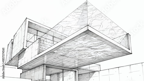 Ultra-modern minimalist villa with sharp cantilevered concrete architecture