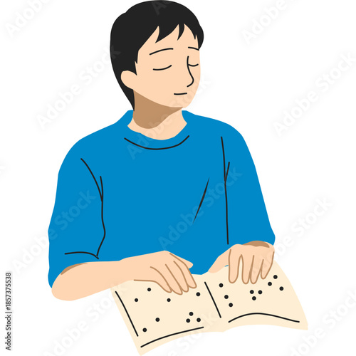 World Braille Day Man Reading Braille