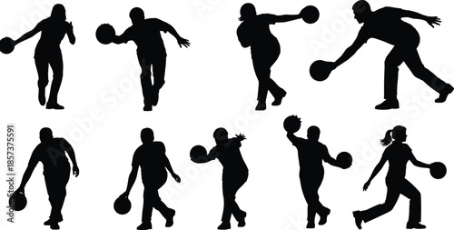 tork and Heron Bird Silhouettes Set, Flying and Standing Positions, Diverse Wetland Wildlife Collection, Great Blue Her