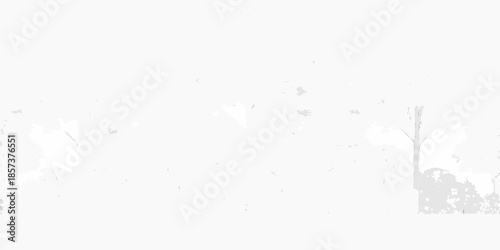 A minimalist winter scene with bare trees and falling snowflakes depicted in white