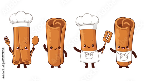 Charming Cartoon Cinnamon Sticks Cooking Up Delicious Fun