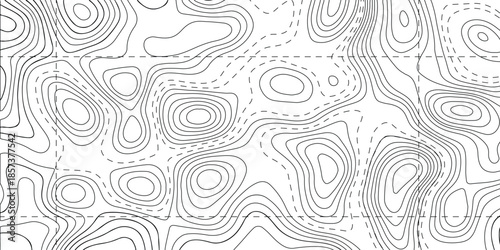 White topographic map patterns, geographic line World map with elevation assignments. Vector illustration. wave Line topography map contour background.