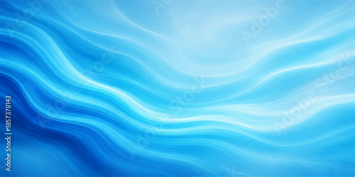 Blue abstract wavy background with flowing lines and smooth texture