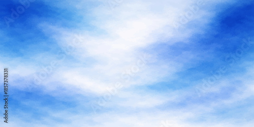 Blue sky with white fluffy clouds on a sunny day