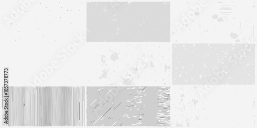 Abstract composition of gray squares and textured elements minimalist aesthetic