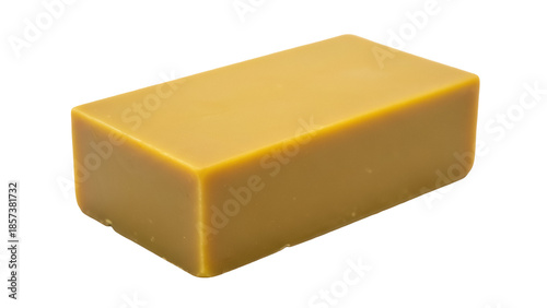 Fotografía Block of beeswax isolated PNG, natural yellow wax block for candles, cosmetics,