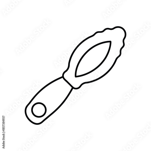 Oyster knife outline vector illustration seafood kitchen tool on white background Vector illustration