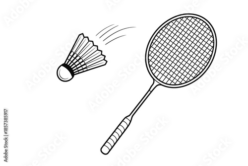 Badminton Racket and Shuttlecock