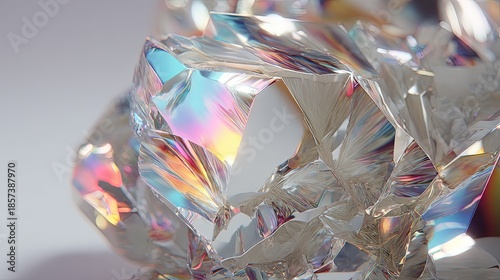 Abstract Iridescent Crystal Fragment