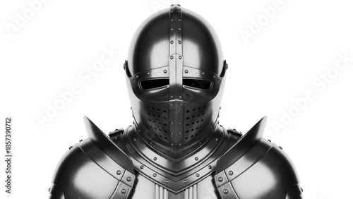 Canvas-taulu Medieval knight armor isolated PNG, full suit of shining metal armor for histori