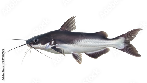 Photos Blue catfish PNG isolated on transparent background, freshwater fish with barbel