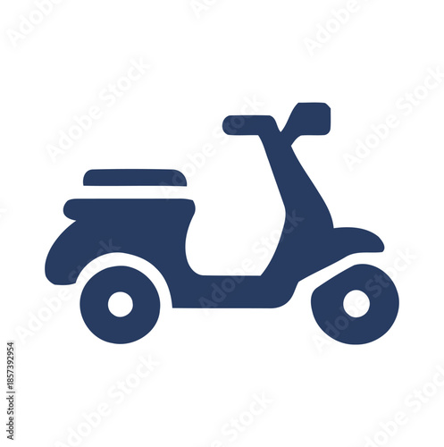 Dark blue scooter icon on white background motorcycle vehicle