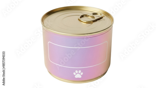 Εκτύπωση καμβά Pet food can PNG isolated on transparent background, canned cat food with paw pr