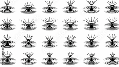 Black and White Microphone Set with Different Recording Modes vector.