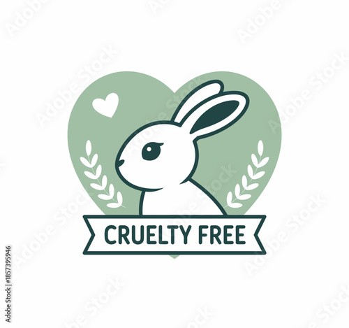 An emblematic illustration featuring a rabbit within a heart, promoting the cruelty-free movement and emphasizing compassion towards animals and ethical consumer choices.