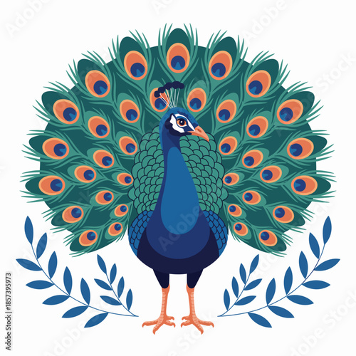 A stunning peacock elegantly displaying its colorful feathers, symbolizing beauty, pride, and the captivating allure of wildlife in the natural world.