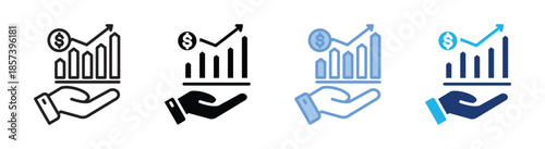 Investment icon set multiple style collection