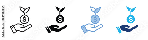 Investment icon set multiple style collection