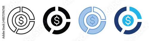 Chart icon set multiple style collection