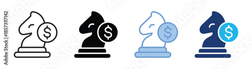 Strategy icon set multiple style collection