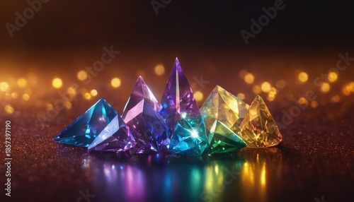 Glowing crystal light. Bright rainbow overlay with spectrum ray, lens flare, and glitter sparkles. Transparent background for jewelry, prism reflection, or bokeh abstract effect. 10