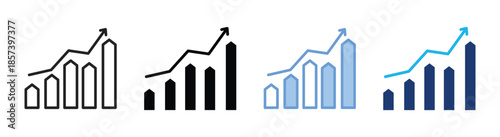 Profit icon set multiple style collection