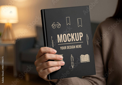 Person Holding Book Mockup