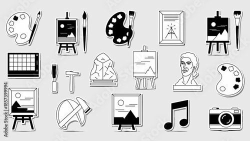 Artistic Tools and Creative Elements Collection.