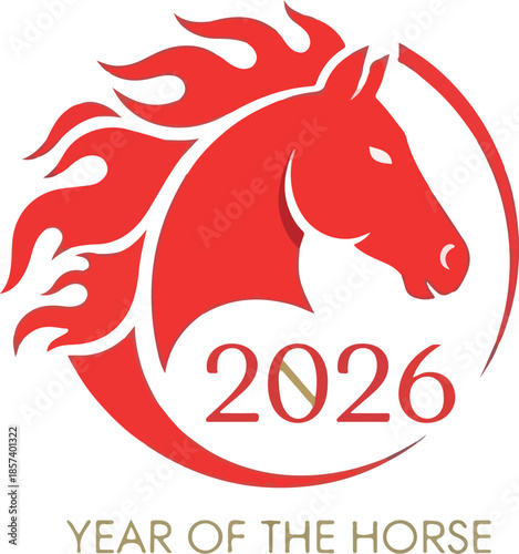 The 2026 Year of the Horse celebration features a red horse head logo.