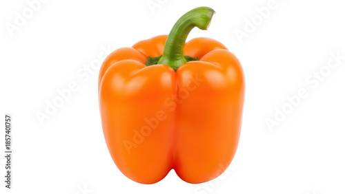 Foto Vibrant orange bell pepper PNG isolated on transparent background, fresh vegetab