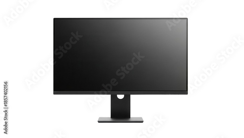 Schilderij op canvas Modern black computer monitor isolated PNG on transparent background, sleek disp