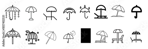 Umbrella Line Art Modern Illustration Concept for Projects
