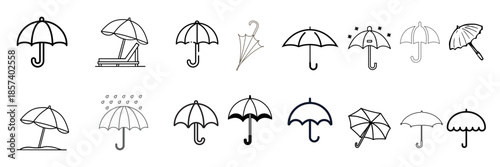 Umbrella line art vector illustration