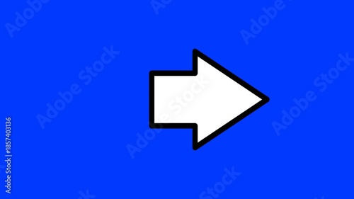 Looping right arrow animation. Animated video of a right arrow moving on a black background, alpha channel. 4K resolution.