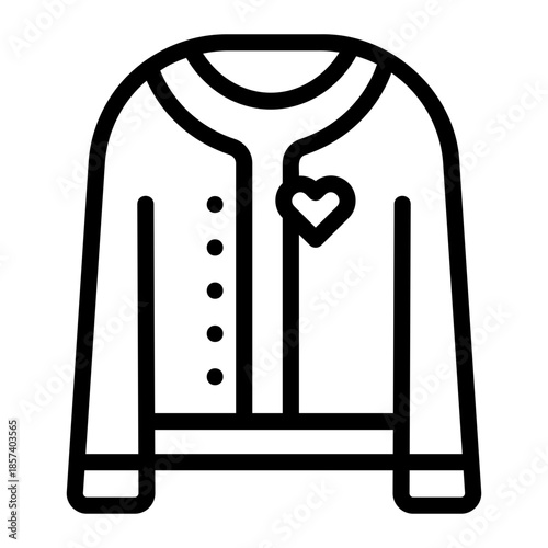 cardigan Line Icon