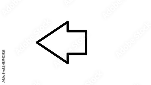 Repeating left arrow animation. animated video of moving left arrow on a white background. alpha channel. 4k resolution	