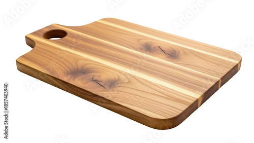 Bild auf Leinwand Wooden cutting board PNG isolated on transparent background, natural wood grain