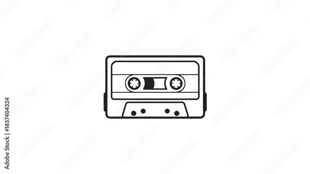 Fototapeta premium Cassette Tape Icon Isolated on White Background