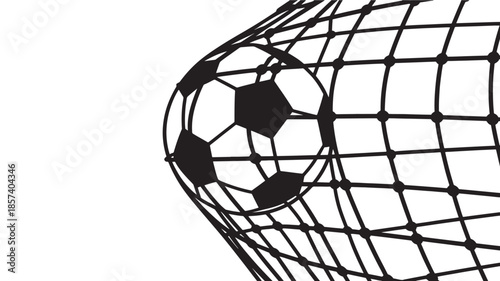 Soccer Ball Entering Goal Net Close-up