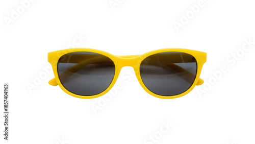 Foto Bright yellow sunglasses isolated PNG on transparent background, stylish summer